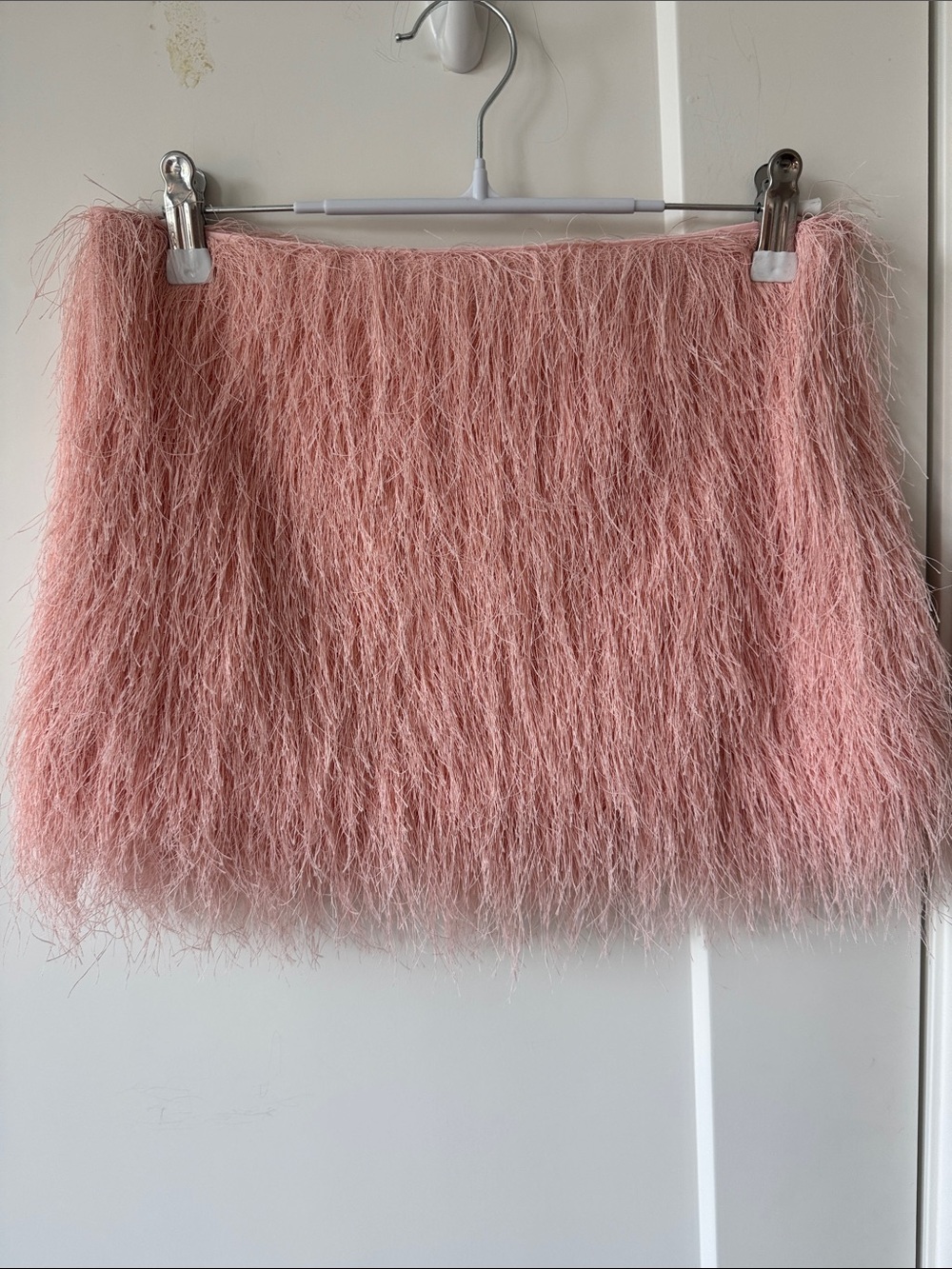 naked wardrobe Pink Feathered Mini Skirt